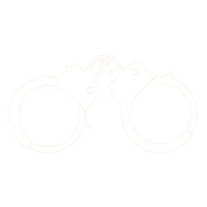 Prawo Karne Ikona przedstawiająca kajdanki, symbol aresztowania i spraw z zakresu prawa karnego.